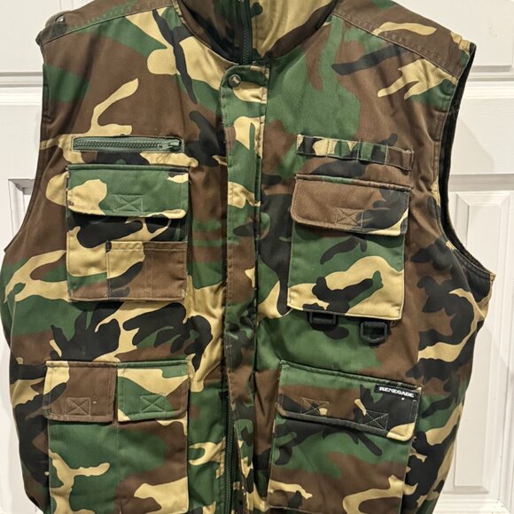 Renegader Sportswear Men's Multiple Pocket Water Resistant Camo Fleece Vest XL - Picture 9 of 14